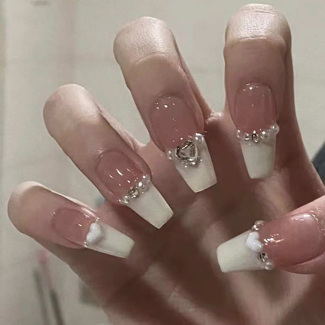 Churchf Nail Blush Love Dizzy Dye Wear Piece Advanced Sense Short Nail Piece Extension Removable Fake Nail Finished Products