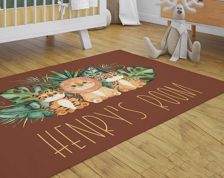 Personalized Baby Safari Animal Rug|R149
