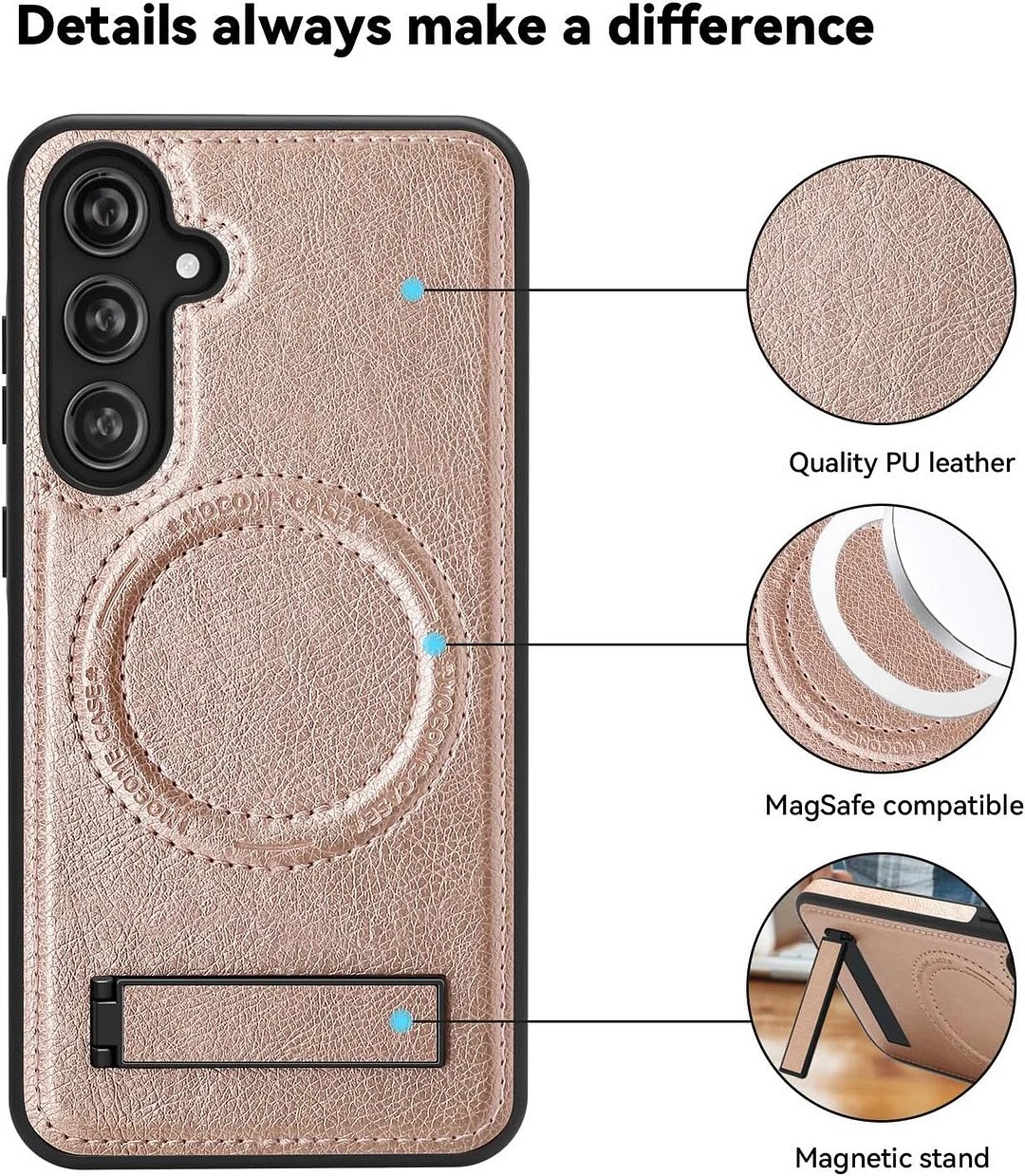 Samsung Galaxy Z Fold 6 Leather Case Magnetic Protective Case Holder Phone Case