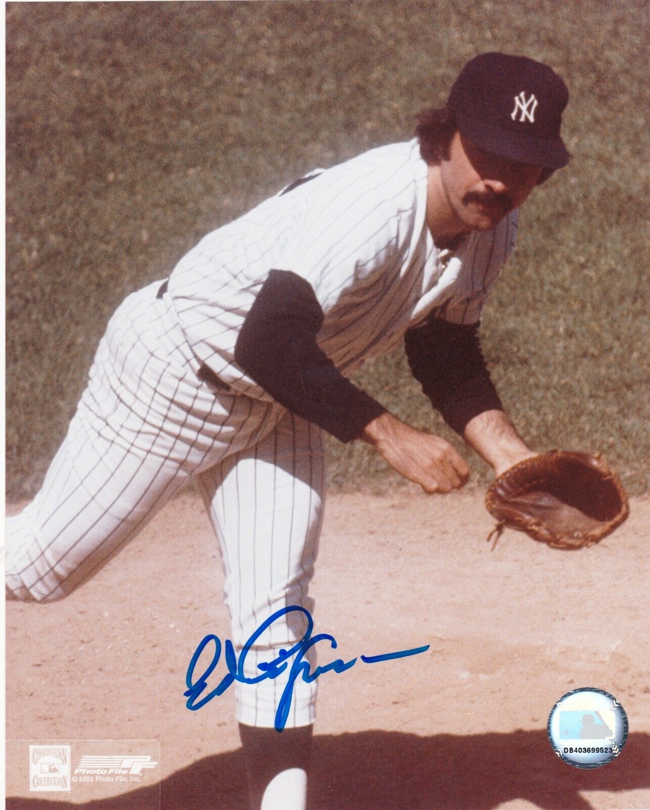 ED FIGUEROA NEW YORK YANKEES ACTION SIGNED 8x10