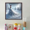 Snow Dress Girl-11CT Stamped Cross Stitch 45*45cm