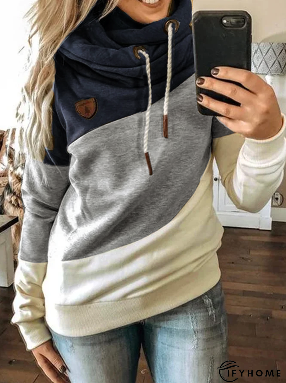 Multicolor Long Sleeve Hoodie Sweatshirt | IFYHOME