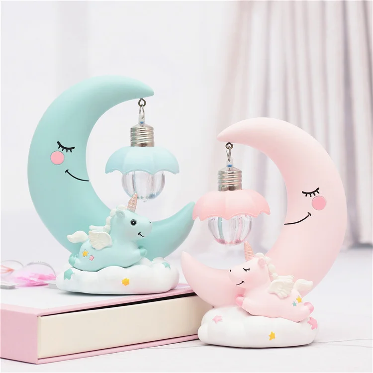 Cute Moon Unicorn Lamp