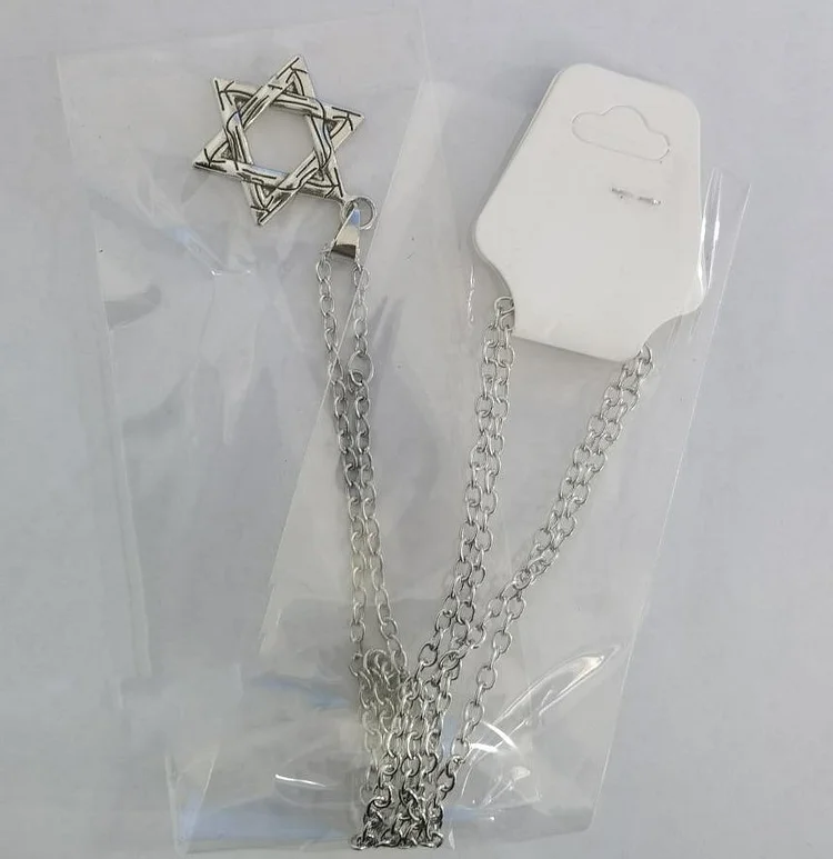 Die Cast Pattern Hexagram Pendant Necklace