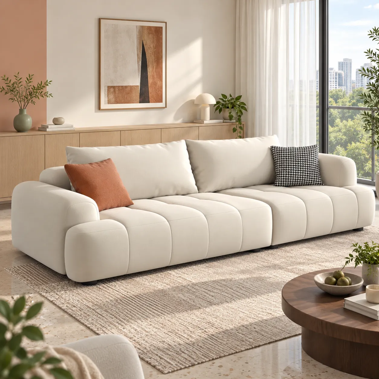 W88 Sofa - Cream — Room setting