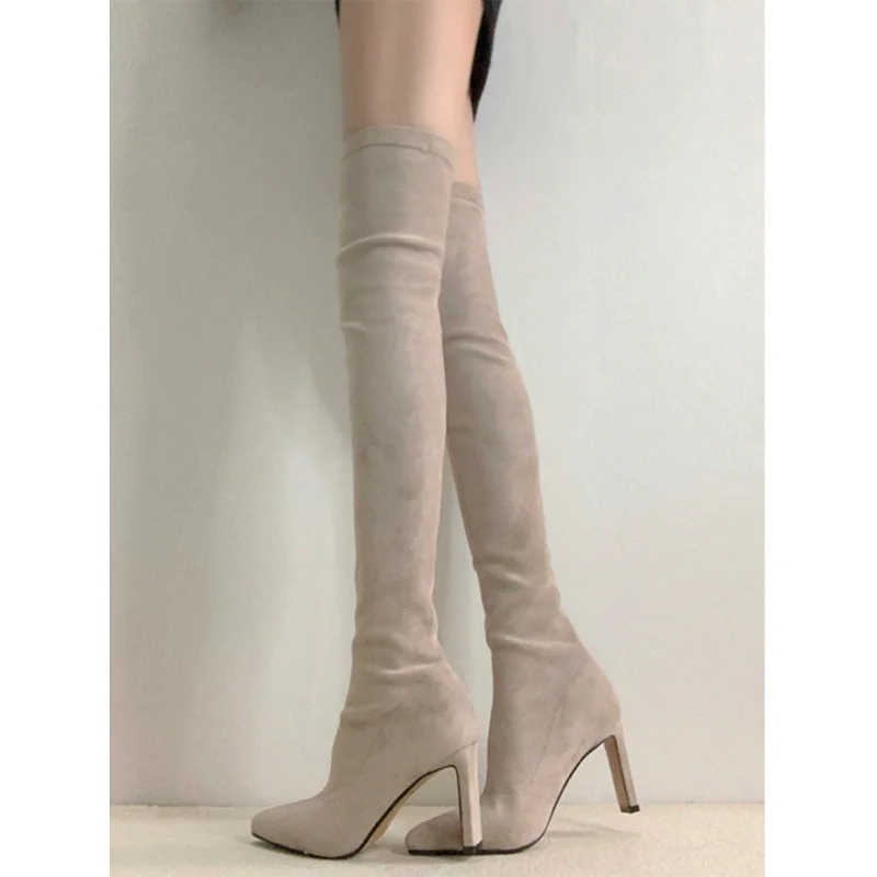 Breakj Breakj Boots Women 2025 New Thin Boots Thick And Knee Long Boots Show Thin Small High-Clinity Elastic Boots