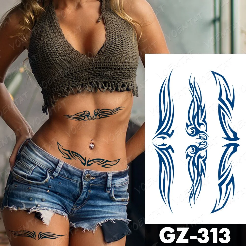 Sdrawing Lasting Ink Tattoos Body Art Waterproof Temporary Tattoo Sticker Butterfly Fairy Tatoo Arm Fake Feather Rose Swallow Tatto