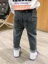 Kid Boy Denim Long Pants Casual Elastic Waist Trousers Jeans