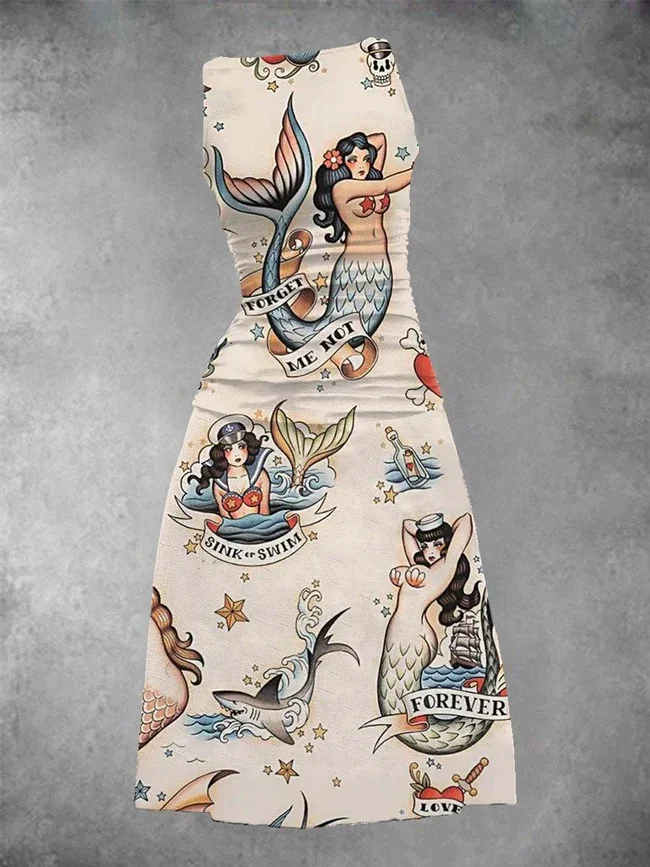 Women's Retro Mermaid Maxi Skirt