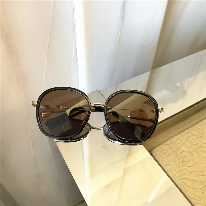 Vintage Luxury Oversize Sunglasses Metal Frame Grandient Shades Sun Glasses 2020 Summer