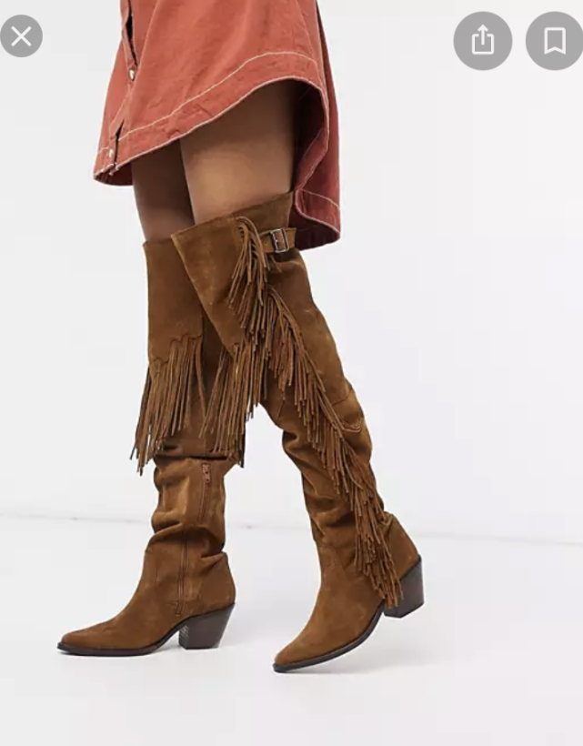 Brown Suede Tassel Block Heel Booties Vdcoo