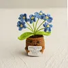 (Finished Product)Crochet Flower Potted Doll with Positive Card Desktop Ornaments, Potted Plants, Bouquets Gift Home Decor