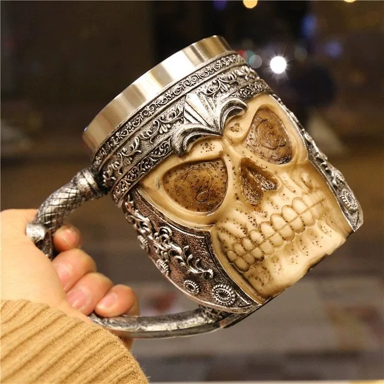 Coutureaura Viking Skull Beer Mug
