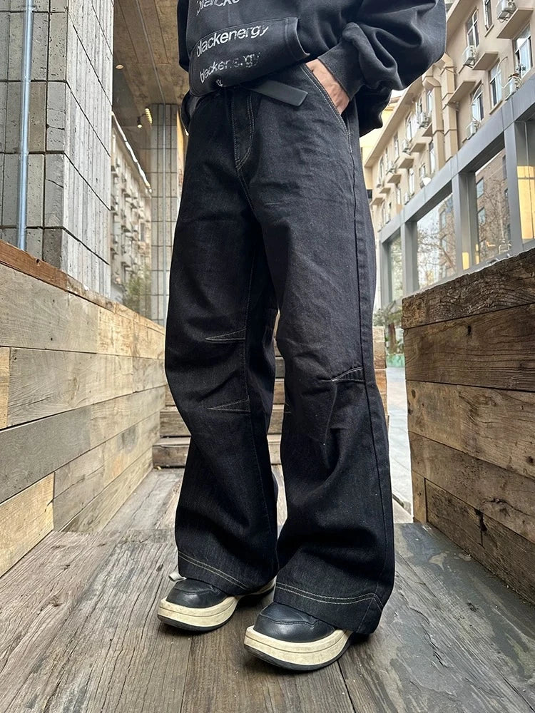 OLCooL Y2k Denim Low Waist Jeans Women Harajuku Wide Leg Baggy Pants High Street Oversize American Retro Cargo Trousers Grunge olcool