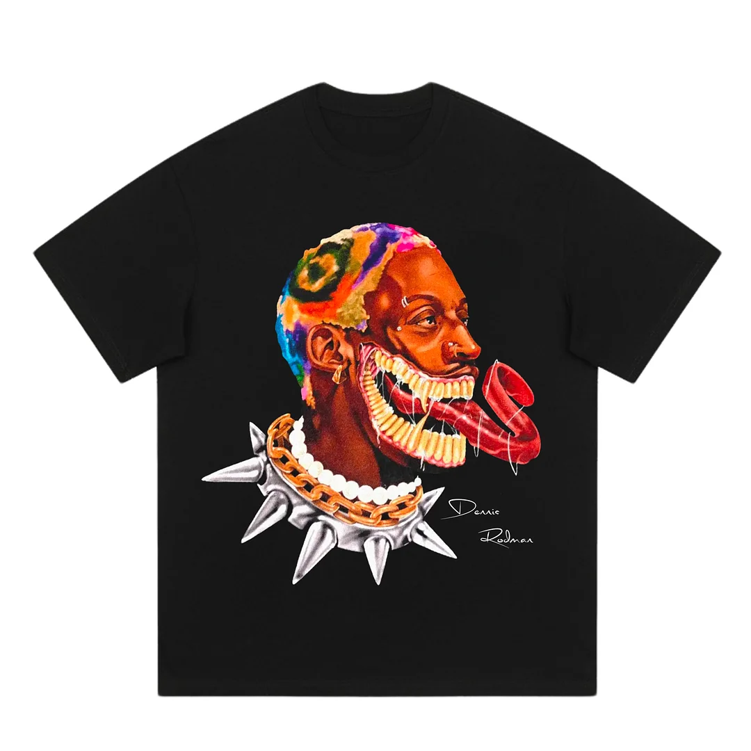 Retro Funny Spoof Printed Hip-Hop Streetwear Men's Oversized Short Sleeve T-shirts-VESSFUL