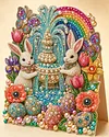 6pcs DIY Colorful Easter Diamond Painting 3D Greeting Card