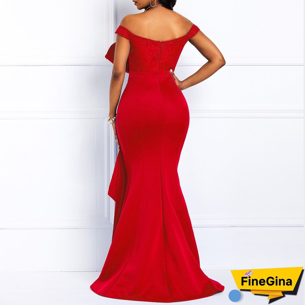 Elegant Dress Women For Wedding Party Red Strapless Backless Sheath High Waist Mermaid Split For Evening Dinner Vestidos Mujer