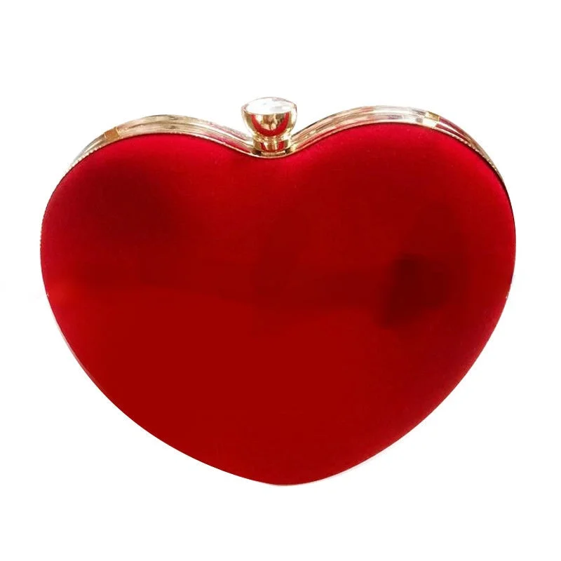 Vintage Evening Bag Delicate Heart-Shape Clutch Bag