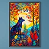 (40*60cm)Stained Glass Wolf - Full Round Drill Diamond Painting