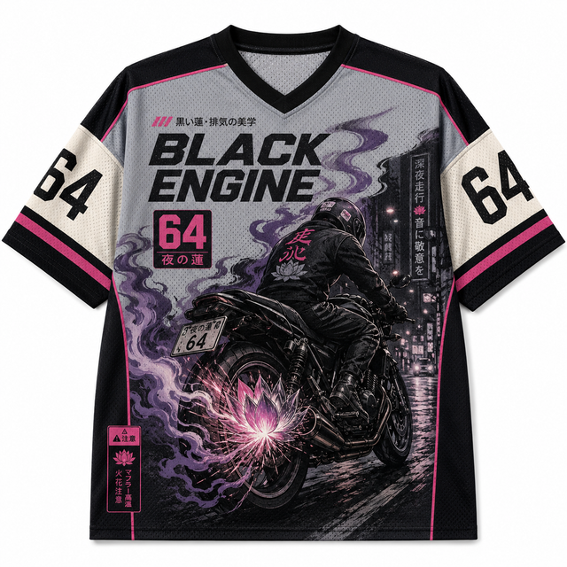 Black Engine Mesh Jersey