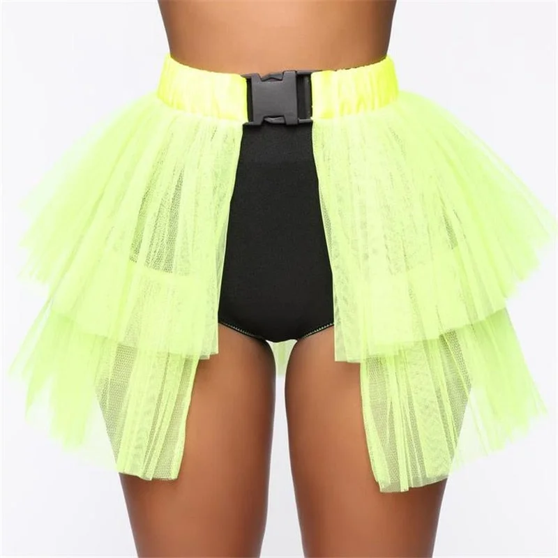 Women's Tutu Skirt Summer Mesh Tulle High Waist Tutu Bustle Skirts Dancing Skirt Ball Gown Solid Color Streetwear Ladies Skirts