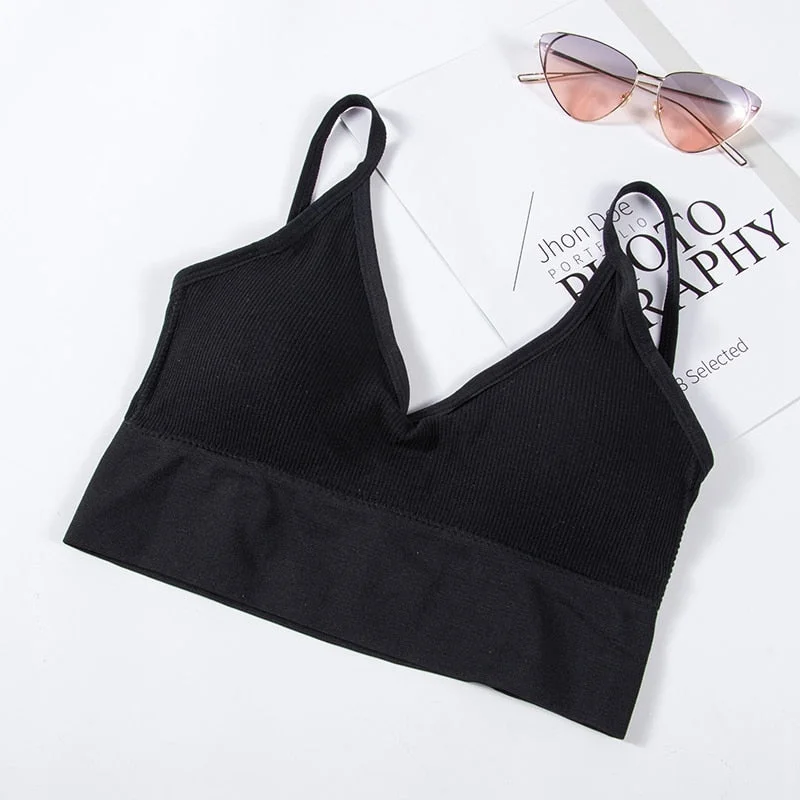 Women Sexy Crop Tops Tube Top Female Streetwear Sleeveless Seamless Actival Lingerie Solid Breathable Thin Tee Bra Top Tank