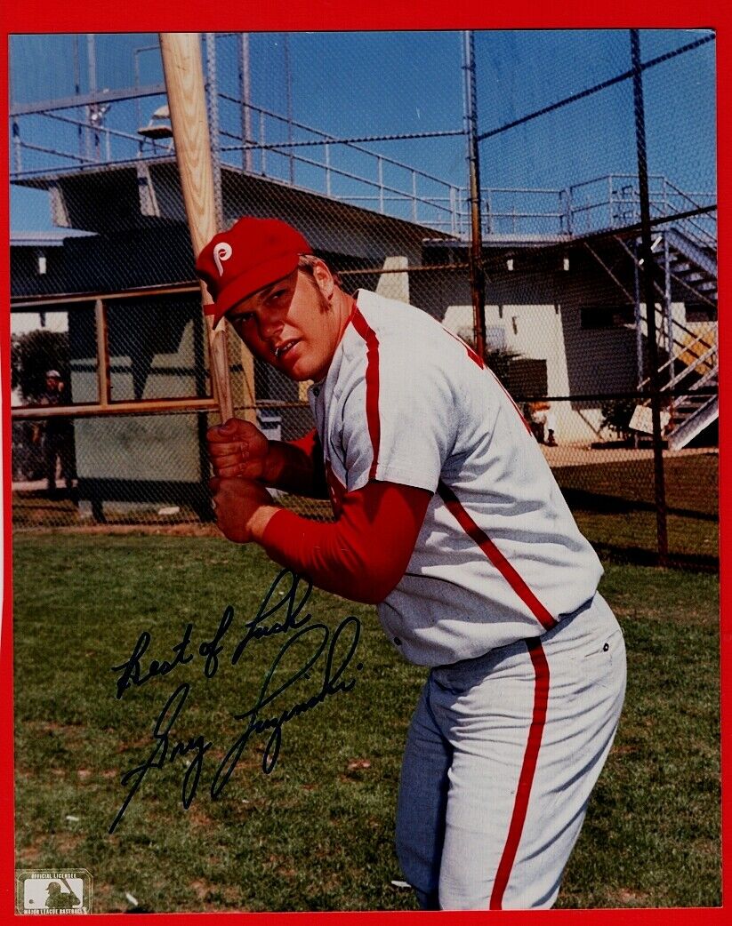 GREG LUZINSKI-PHILLIES AUTOGRAPHED 8X10 GLOSSY COLOR Photo Poster painting