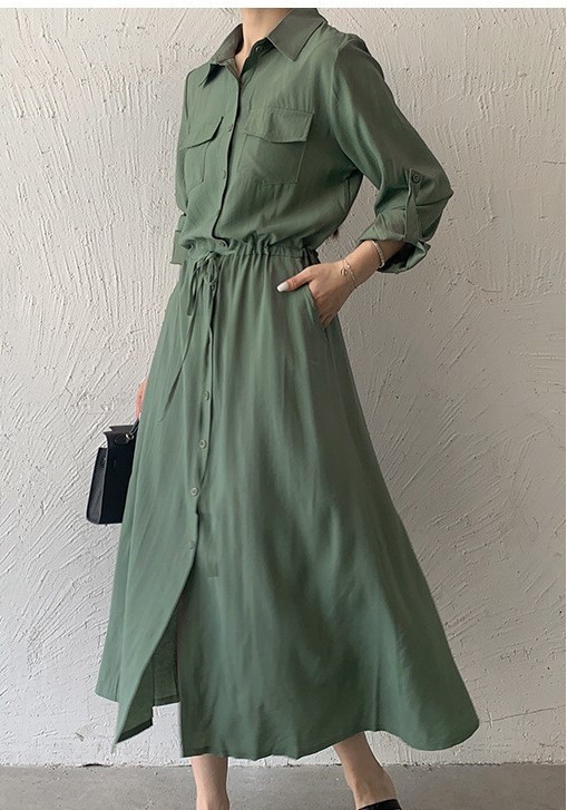 Casual Zipper Cold Shoulder High Cut Maxi Dress
