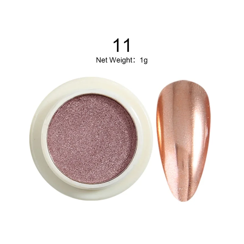 1 Box Solid Mirror Nail Glitters Powder Dust for Metal Nail Art Nail Powder Chrome Pigment DIY Nail Art Decorations