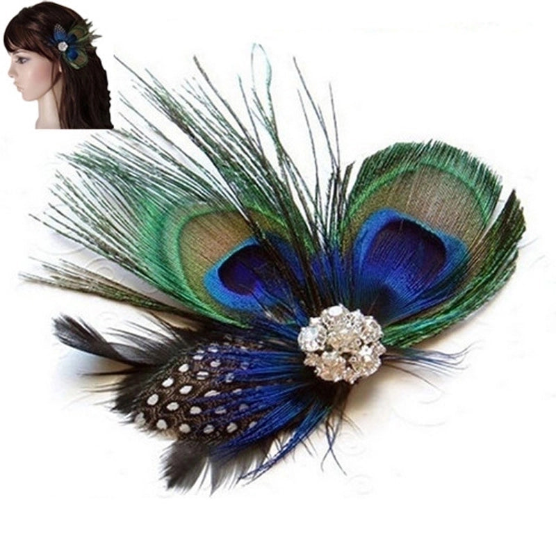 Women’s Classical Lady Peacock Feather Hair Clip