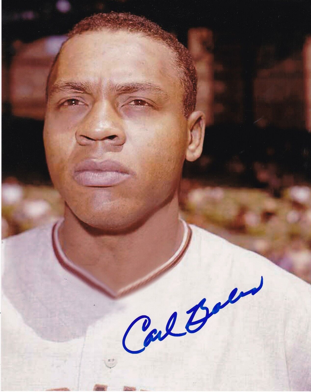 CARL BOLES SAN FRANCISCO GIANTS COLOR ACTION SIGNED 8x10