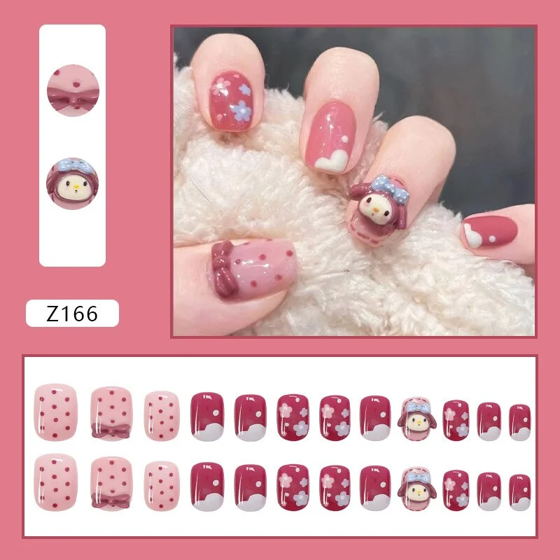 Fake Nail Patch Long/Short Paragraph Ballet Nails Purple Clouds Finished Nail Piece 24PCS Glue Type Best Gifts SANA889-Nail Inspo