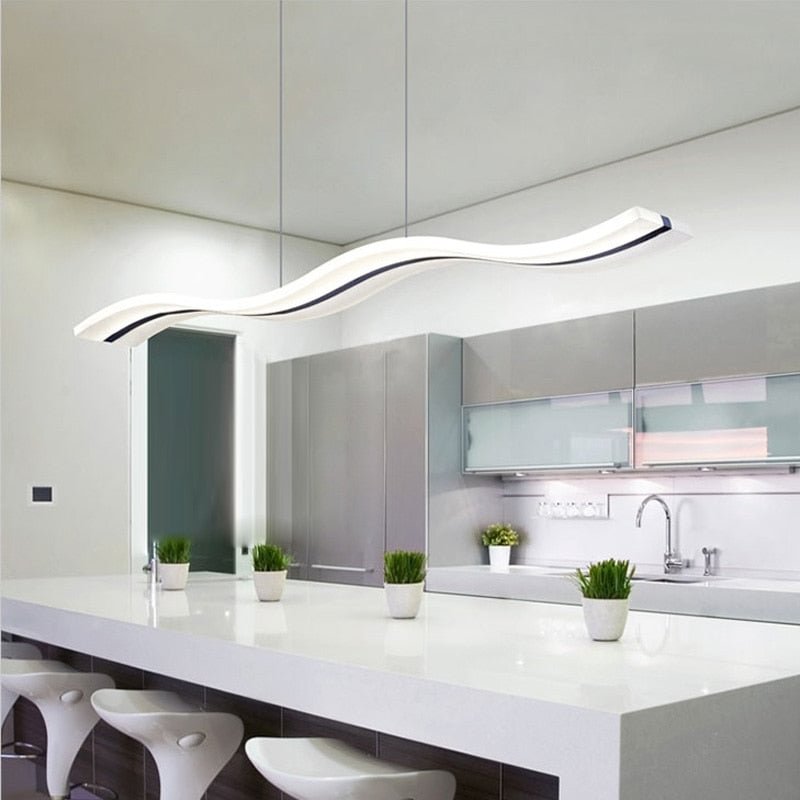 Modern Pendant Light Kitchen Fixture For Living Dining Room Restaurant Decor Hanging Lamp House Lighting With Remote Length 97CM