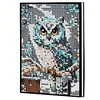 (US Local)5D DIY Owl Diamond Art Painting Notebook Kit Crystal Notepad Sketchbook Gifts