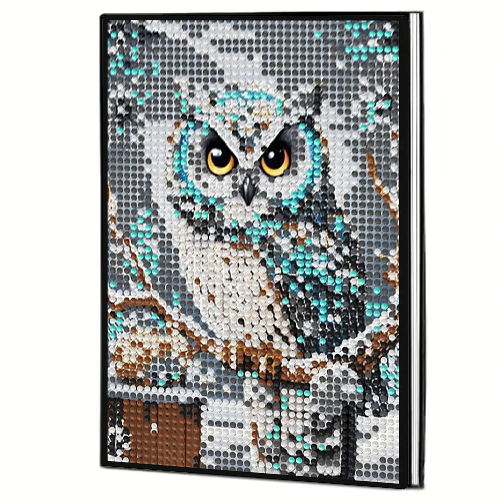 5D DIY Owl Diamond Art Painting Notebook Kit Crystal Notepad Sketchbook Gifts