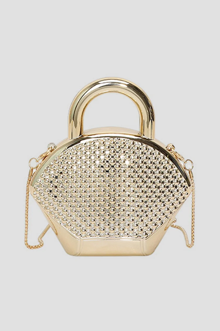 Fashion Sheen Metallic Finish Beads Shell Crossbody Mini Shoulder Bag 2024 - Xpluswear