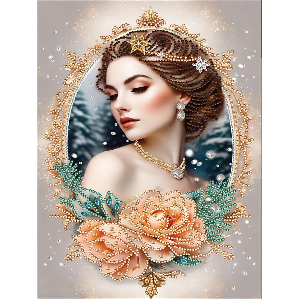 Diamond Painting - Partial Special Shaped Drill - Noble Lady(Canvas|30*40cm)