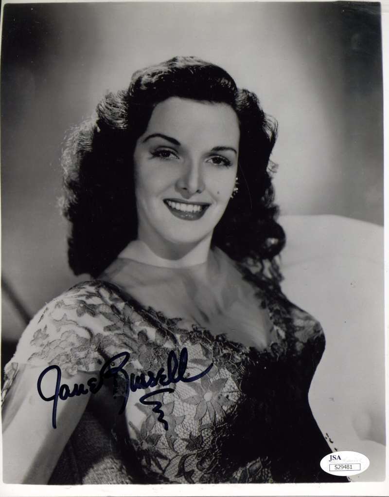 Jane Russell Jsa Coa Autograph 8x10 Hand Signed Photo Poster painting Authenticated