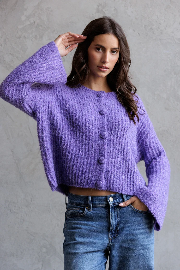 Lilac Haze Textured Cardigan