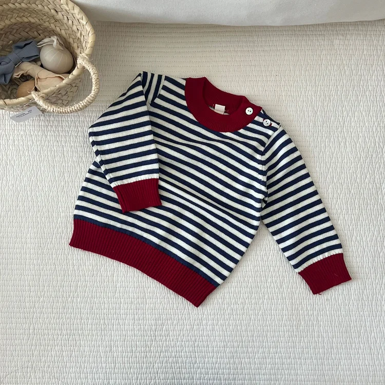 Baby Striped Dots Knitted Casual Sweater
