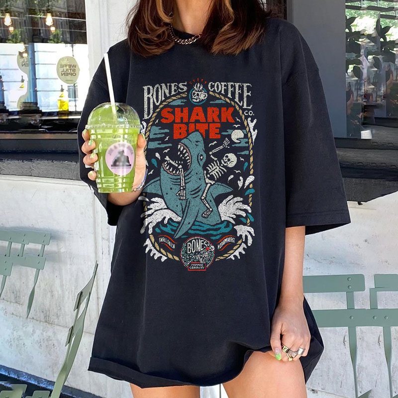 Minnieskull Shark Bite Printed Fashion T-shirt - Minnieskull