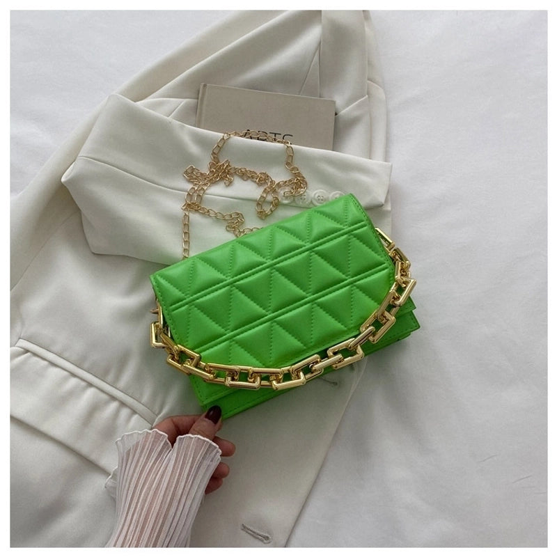 Women’s Medium Summer Pu Leather Elegant Streetwear Square Bag