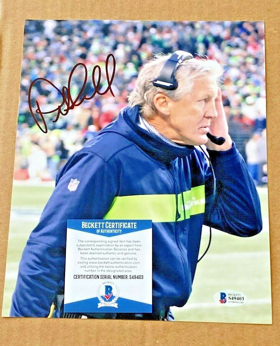 PETE CARROLL SIGNED 8X10 SEATTLE SEAHAWKS Photo Poster painting BECKETT CERTIFIED #2