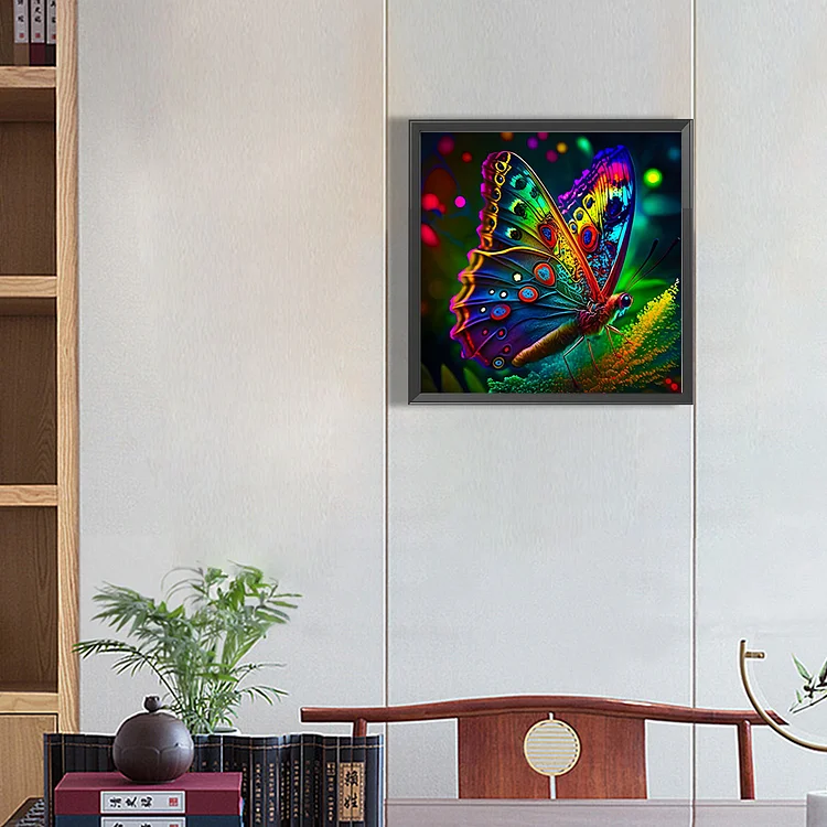 AB Diamond Painting - Full Square - Luminous Butterfly(35*35cm)