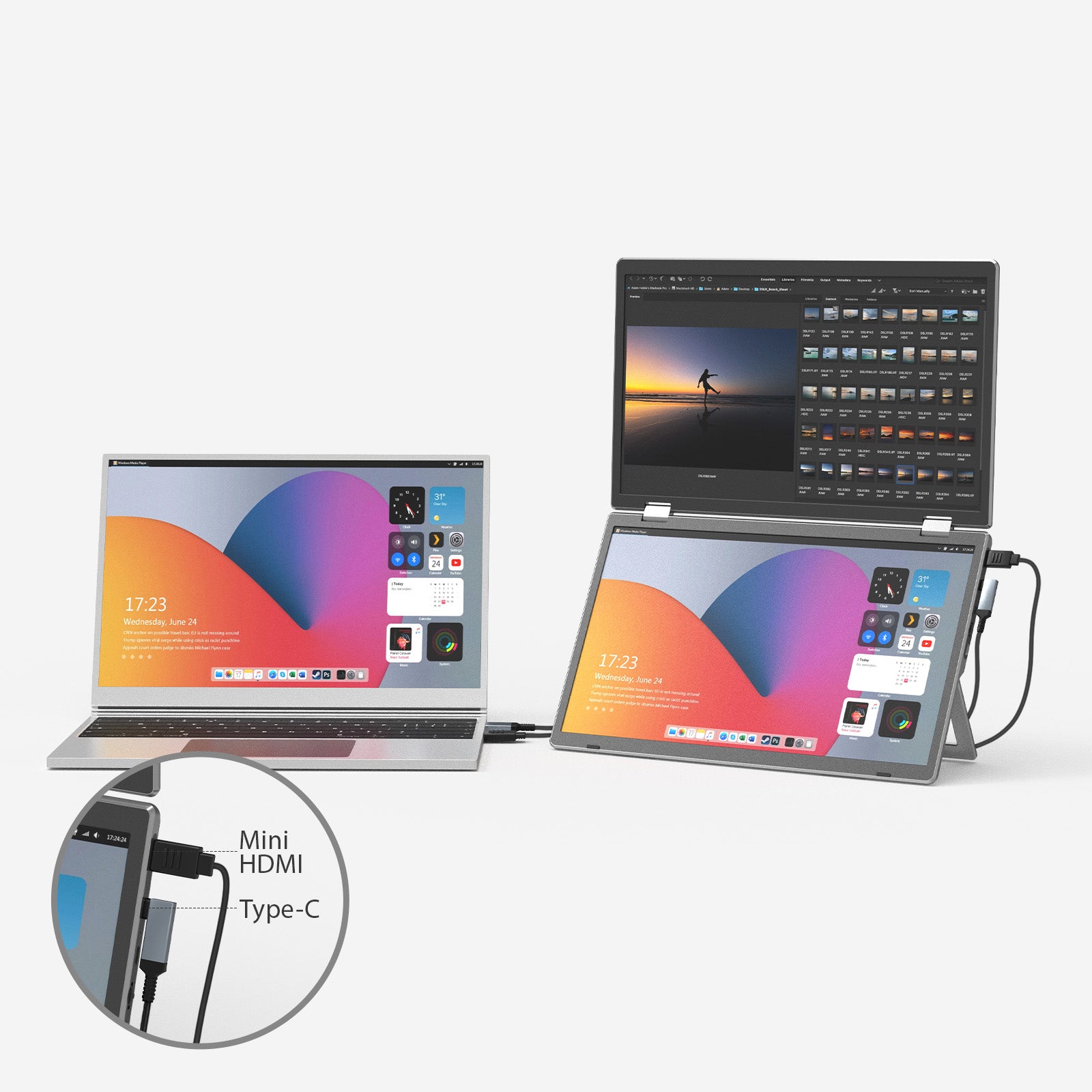 KEFEYA M2 Foldable Monitor Laptop Screen Extender, 15.6