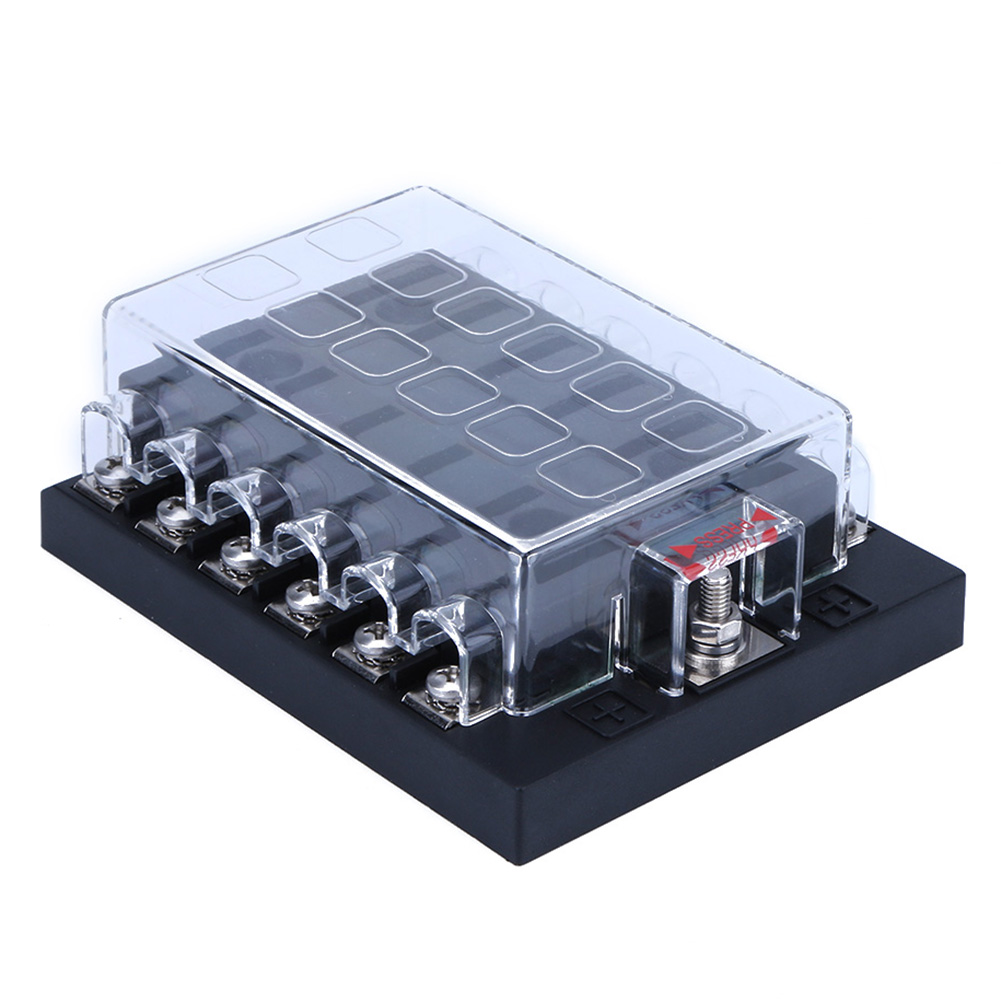 

12 Way Fuse Block ATO ATC Blade Fuse Box with Protection Cover for Car Boat, 501 Original
