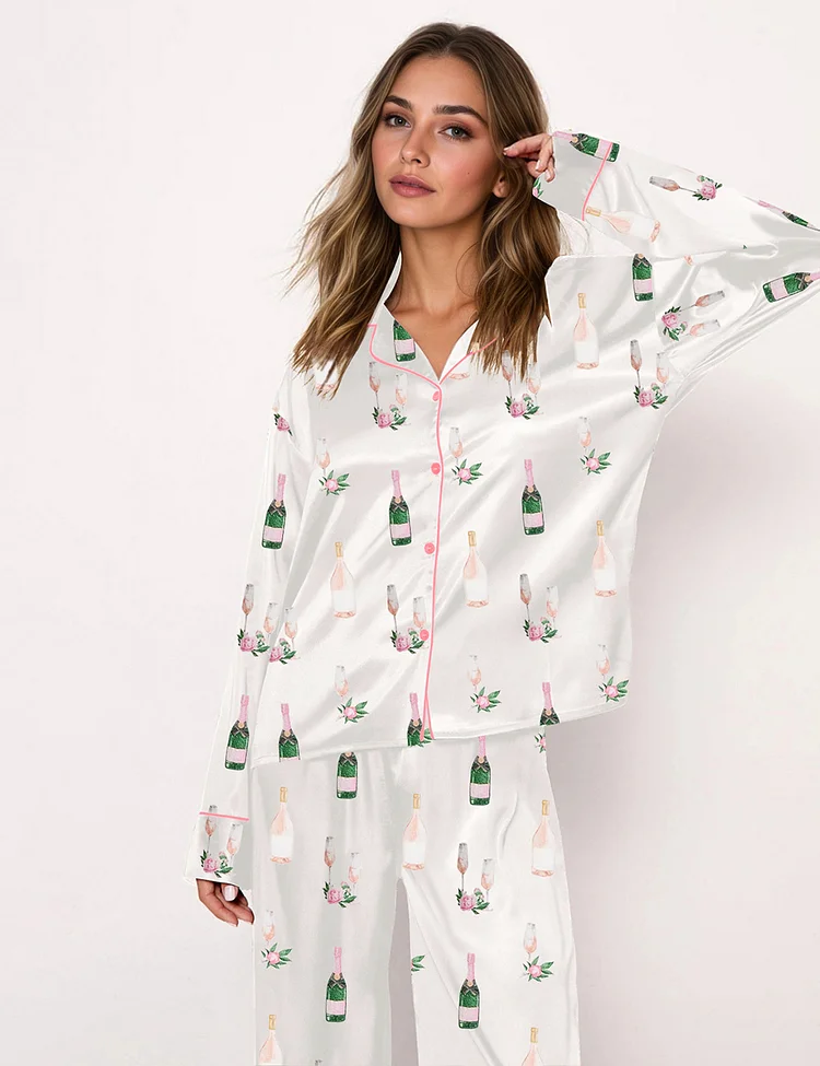 Women's Breakfast Of Champs Long Sleeve Pajama Set