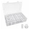 3Psc Pumpkin +48Pcs Round Bottles Diamond Painting Containers Multi Purpose Portable Plastic Case Box with Stickers & Compartments Arts Crafts Storage Bottle for Hardware Rhinestone (48PCS)