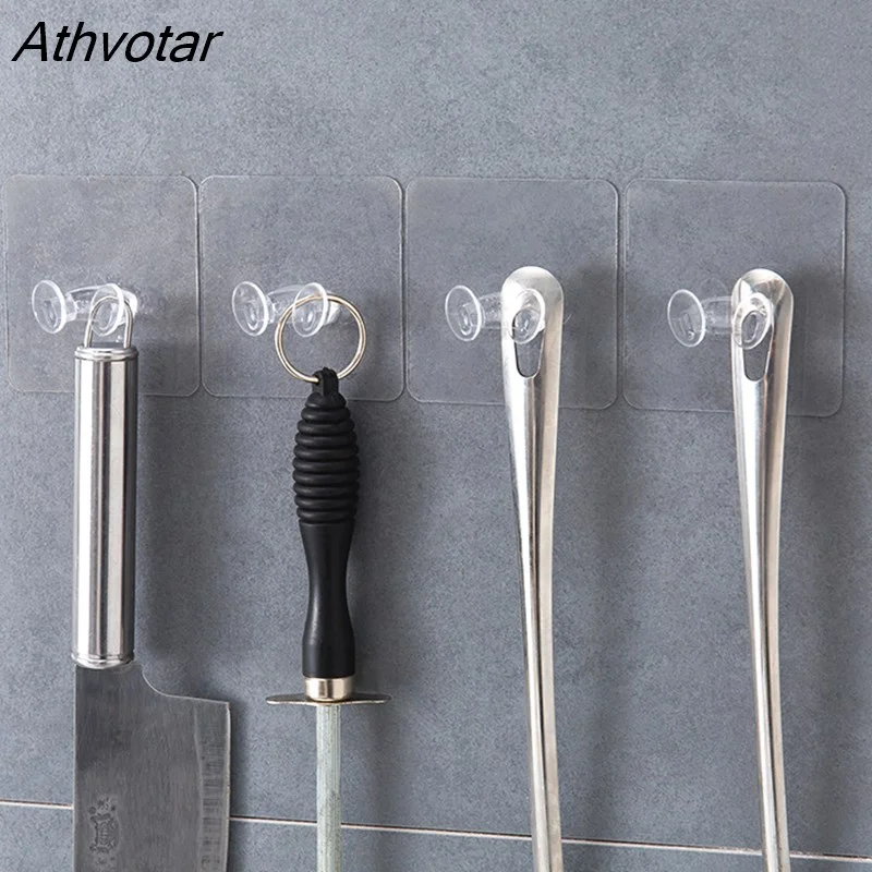 Athvotar Hook Socket Holder Power Plug Hanger Gadgets Storage Kitchen Accessories Bathroom Organizers Self-Adhesive Wall Hanging