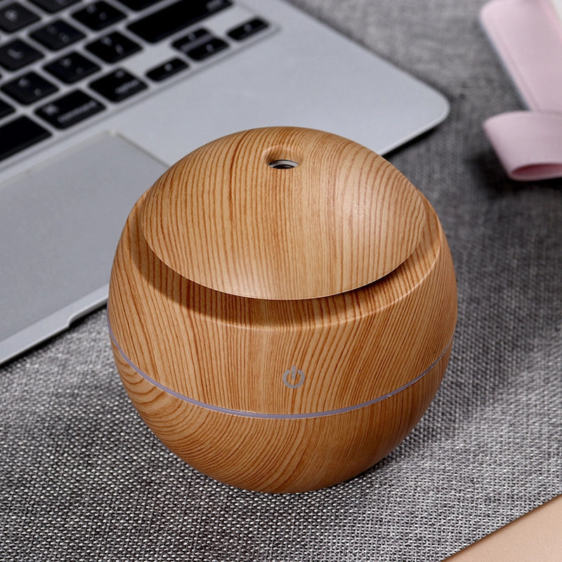 In Stock Mushroom Humidifier Spray Mute Usb Vase Humidifier Aromatherapy Machine Mini Wood Grain Round Humidifier